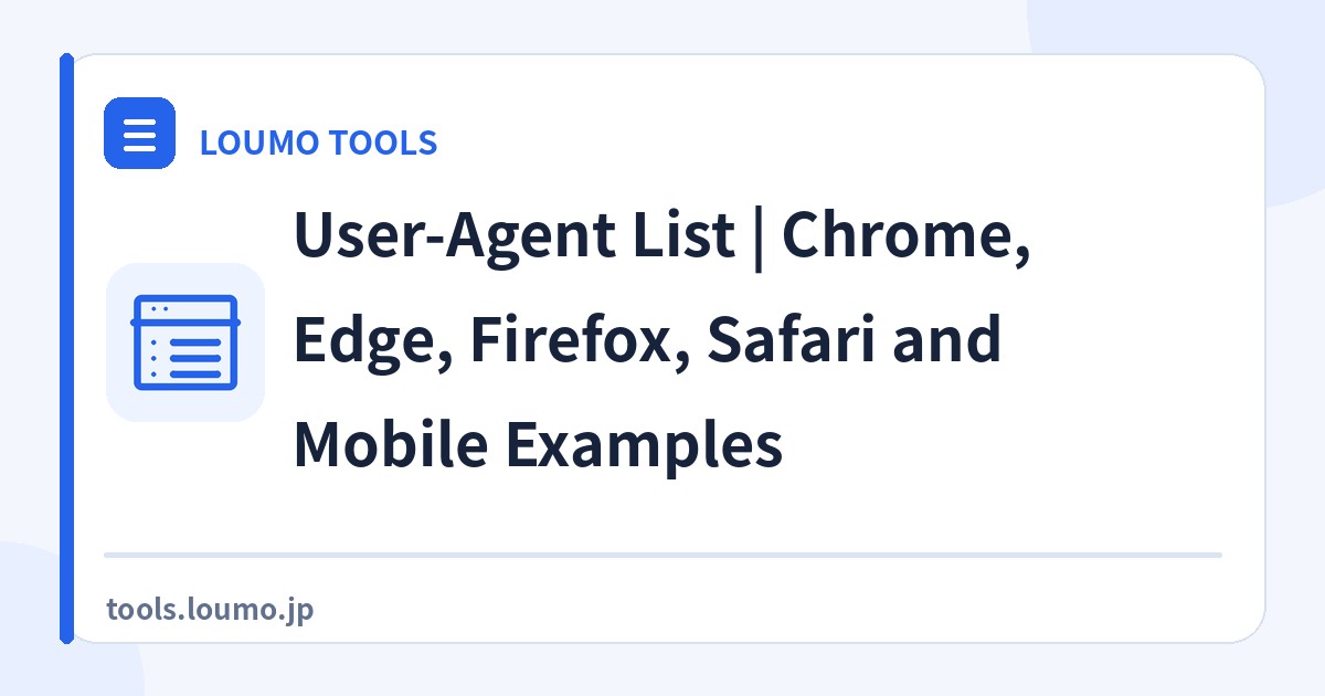 Binar Search Example User-Agent List | Chrome, Edge, Firefox, Safari and Mobile Examples ...